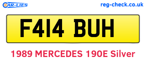 F414BUH are the vehicle registration plates.