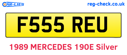 F555REU are the vehicle registration plates.