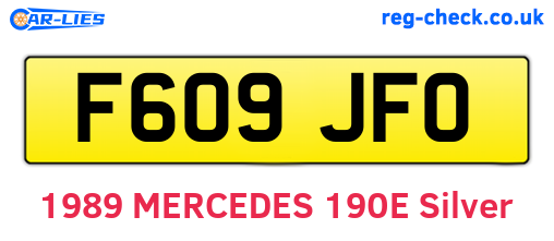 F609JFO are the vehicle registration plates.