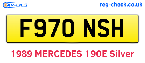 F970NSH are the vehicle registration plates.