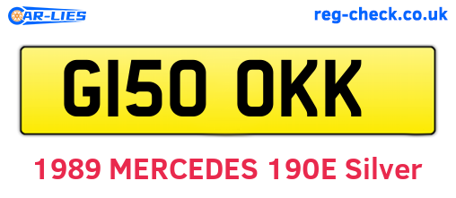 G150OKK are the vehicle registration plates.