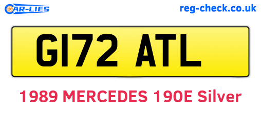 G172ATL are the vehicle registration plates.