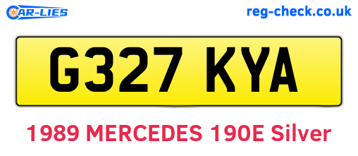 G327KYA are the vehicle registration plates.