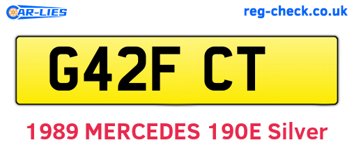 G42FCT are the vehicle registration plates.