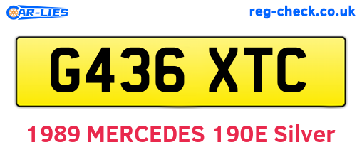 G436XTC are the vehicle registration plates.