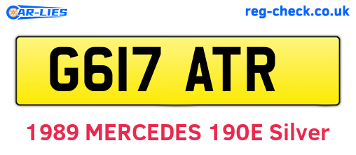 G617ATR are the vehicle registration plates.