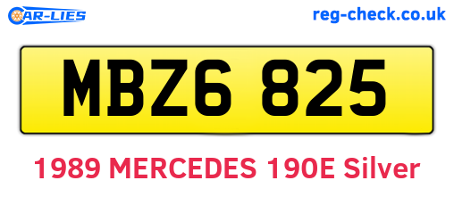 MBZ6825 are the vehicle registration plates.