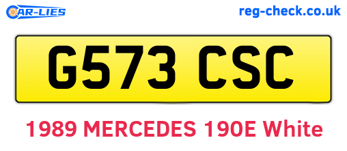 G573CSC are the vehicle registration plates.