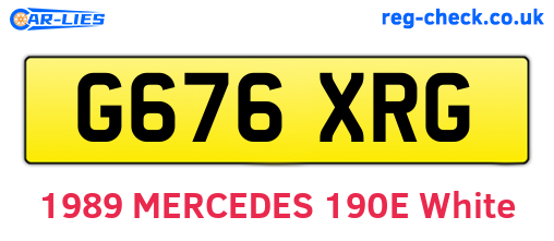 G676XRG are the vehicle registration plates.