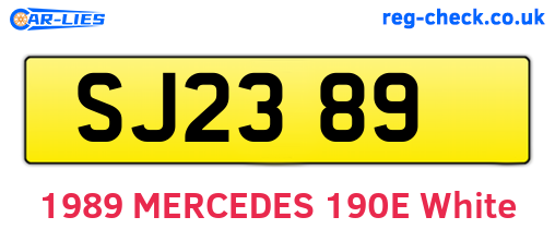 SJ2389 are the vehicle registration plates.