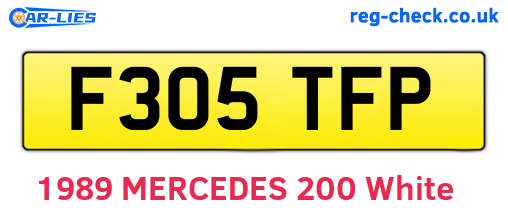 F305TFP are the vehicle registration plates.