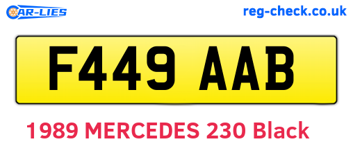 F449AAB are the vehicle registration plates.