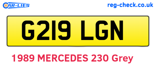 G219LGN are the vehicle registration plates.