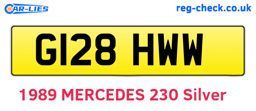 G128HWW are the vehicle registration plates.