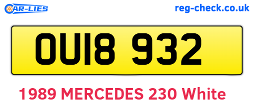 OUI8932 are the vehicle registration plates.