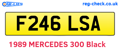 F246LSA are the vehicle registration plates.