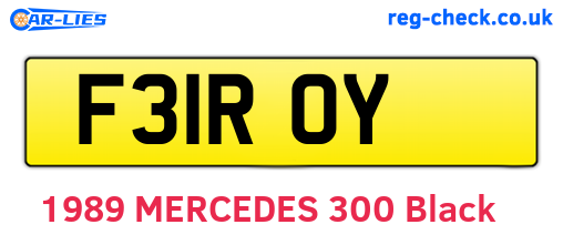 F31ROY are the vehicle registration plates.