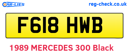 F618HWB are the vehicle registration plates.