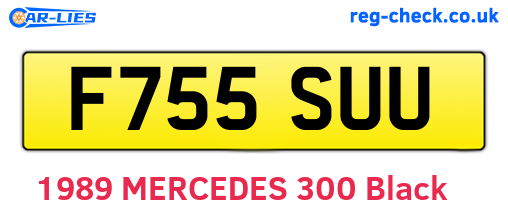 F755SUU are the vehicle registration plates.