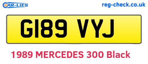 G189VYJ are the vehicle registration plates.
