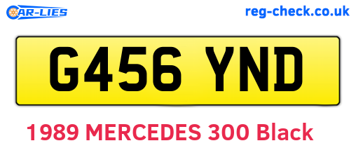 G456YND are the vehicle registration plates.