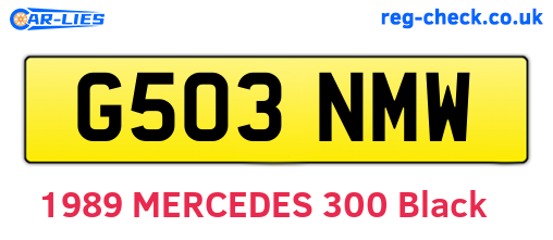 G503NMW are the vehicle registration plates.