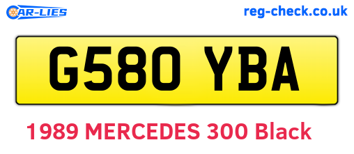 G580YBA are the vehicle registration plates.