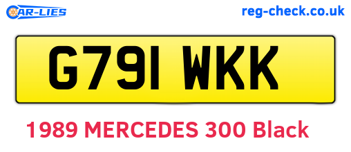 G791WKK are the vehicle registration plates.