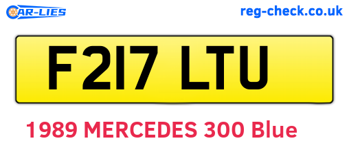 F217LTU are the vehicle registration plates.