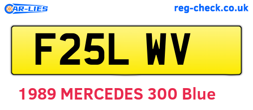 F25LWV are the vehicle registration plates.