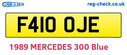 F410OJE are the vehicle registration plates.