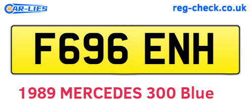 F696ENH are the vehicle registration plates.
