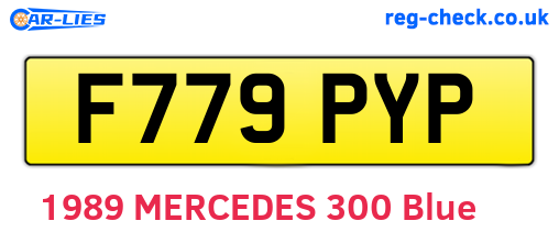 F779PYP are the vehicle registration plates.