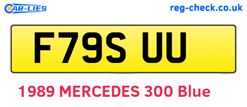F79SUU are the vehicle registration plates.