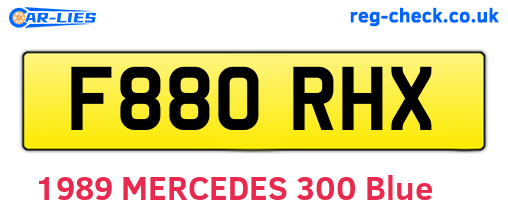 F880RHX are the vehicle registration plates.