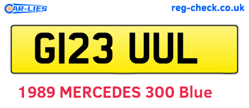 G123UUL are the vehicle registration plates.