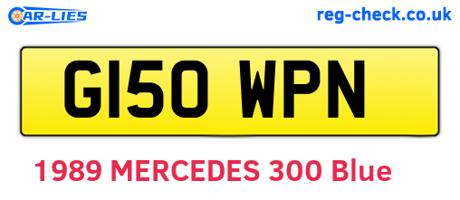 G150WPN are the vehicle registration plates.
