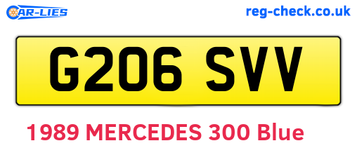 G206SVV are the vehicle registration plates.