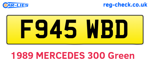 F945WBD are the vehicle registration plates.
