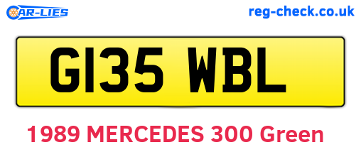 G135WBL are the vehicle registration plates.