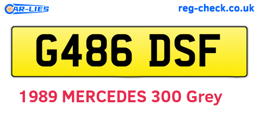 G486DSF are the vehicle registration plates.