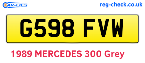 G598FVW are the vehicle registration plates.