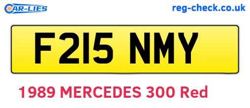 F215NMY are the vehicle registration plates.