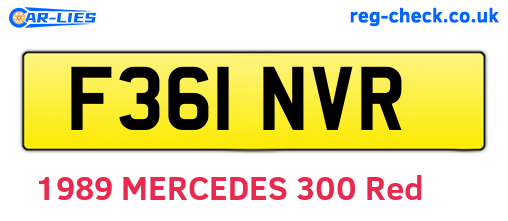 F361NVR are the vehicle registration plates.
