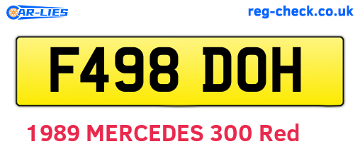 F498DOH are the vehicle registration plates.