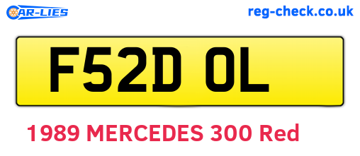 F52DOL are the vehicle registration plates.
