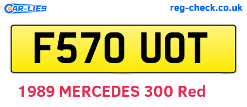 F570UOT are the vehicle registration plates.