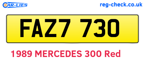 FAZ7730 are the vehicle registration plates.