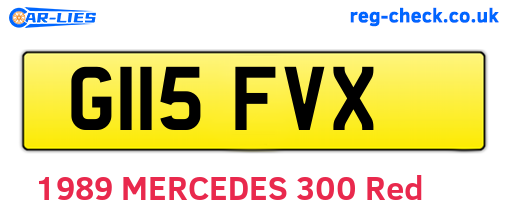 G115FVX are the vehicle registration plates.