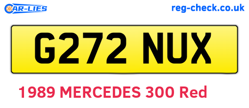 G272NUX are the vehicle registration plates.